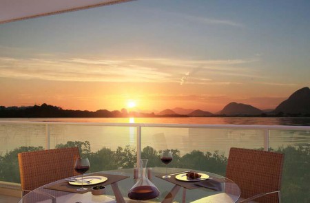 Varanda com vista para Lagoa
